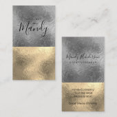 カラーブロック金ゴールド銀箔 名刺 (正面/裏面)