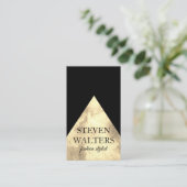 カラーブロック金ゴールド黒 名刺 (スタンド正面)