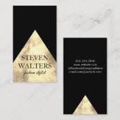 カラーブロック金ゴールド黒 名刺 (正面/裏面)
