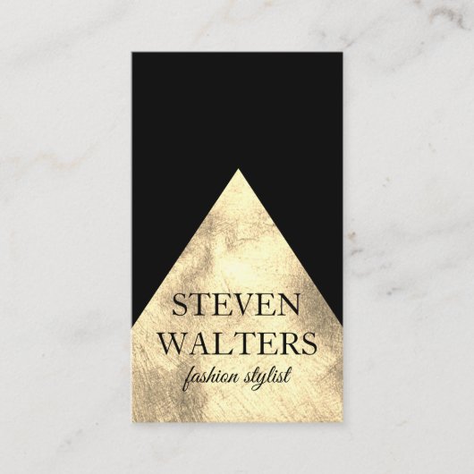 カラーブロック金ゴールド黒 名刺 (正面)