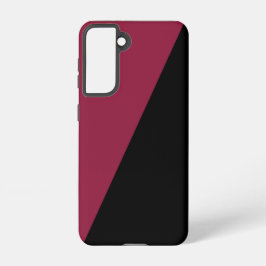 カラーブロック電話ケース（ブラック&ベリーレッド） SAMSUNG GALAXY S21ケース