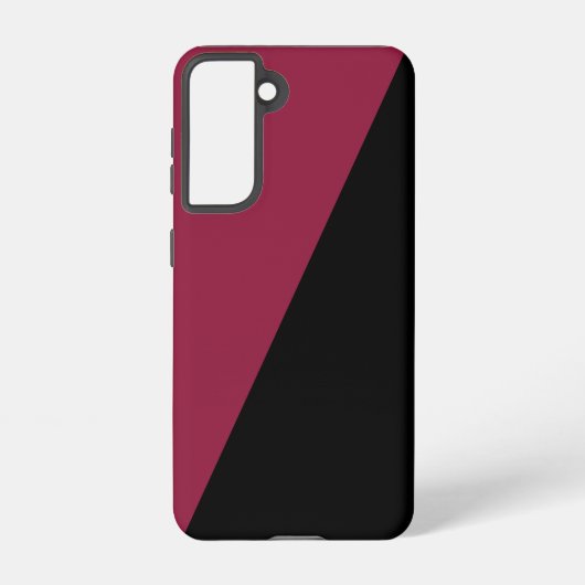 カラーブロック電話ケース（ブラック&ベリーレッド） SAMSUNG GALAXYケース (裏面)