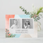 カラーブロック2枚のフォトクリスマスカード シーズンカード (スタンド正面)