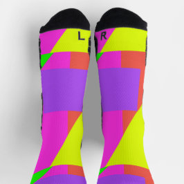 カラーブロック80の巻き戻しクルーソックス ソックス