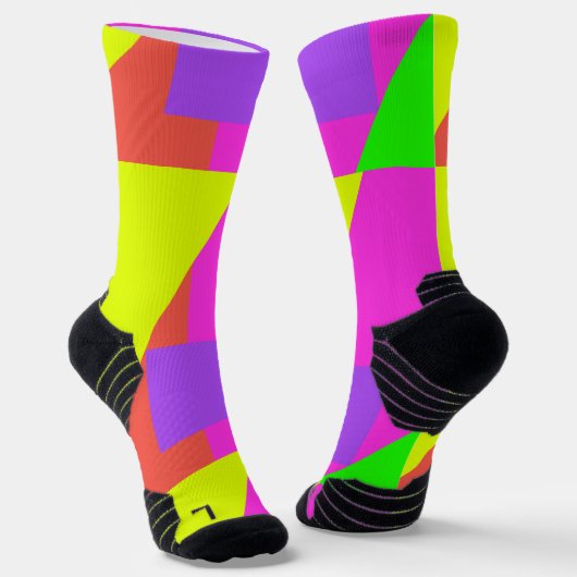 カラーブロック80の巻き戻しクルーソックス ソックス (傾斜あり)