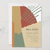 カラーブロック ウェディング ブライダルシャワー 秋 ID740 招待状 (正面)