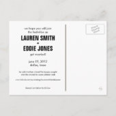 カラーブロック – カスタム日付を保存 – 白黒 案内ポストカード (裏面)