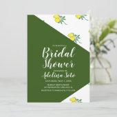 カラーブロック シトラス レモン 水彩 結婚前お披露目 招待状 (スタンド正面)