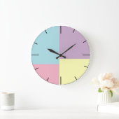 カラーブロック、ジオメトリ ラージ壁時計 (ホーム)