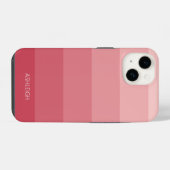 カラーブロック マゼンタピンク 名前入りiPhoneケース iPhoneケース (裏面横)