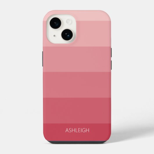 カラーブロック マゼンタピンク 名前入りiPhoneケース iPhoneケース (裏面)