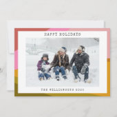 カラーブロック モダン幾何学 赤 緑 フォト シーズンカード (正面)