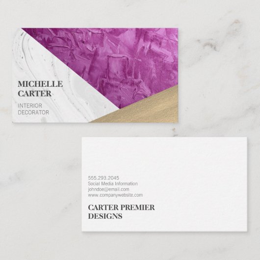 カラーブロック |抽象芸術アート |インテリアデザイナー 名刺 (正面/裏面)