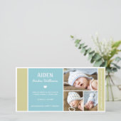 カラーブロック | 男の赤ちゃん出生告知 案内状 (スタンド正面)