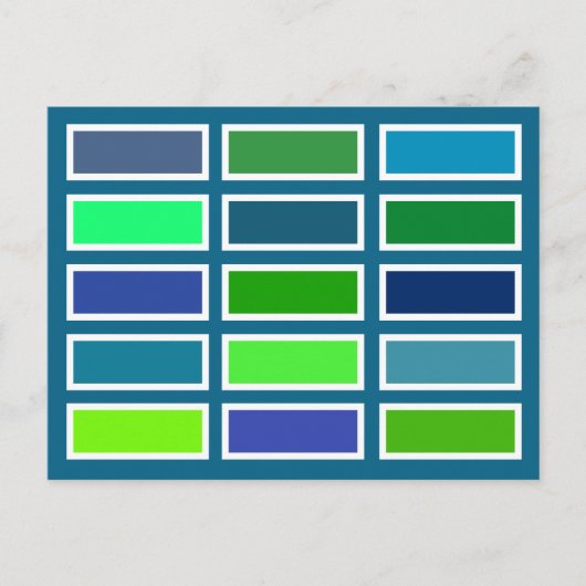 カラーブロック (青/緑) ポストカード (正面)