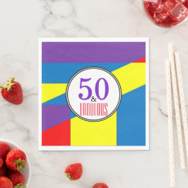 カラーブロック 50歳の誕生日パーティー スタンダードランチョンナプキン