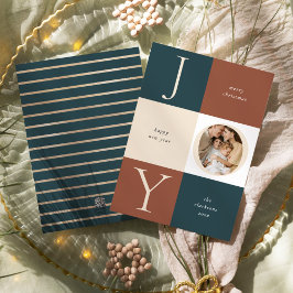 カラーブロックJOYニュートラルホリデーフォト シーズンカード