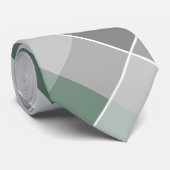 カラーブロックplaid緑の灰色の白い首のネクタイ ネクタイ (ロール)