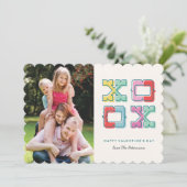 カラーブロックXOXOバレンタインデーカード シーズンカード (スタンド正面)