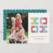 カラーブロックXOXOバレンタインデーカード シーズンカード (正面/裏面)