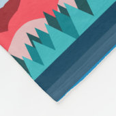 カラーブロッストライプのク横デザインクールトーン フリースブランケット (角)