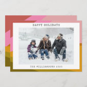 カラーブロッモダンク幾何赤緑の写真 シーズンカード (正面/裏面)