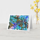 カラーブロブブルーバリエーショングリーティングカード カード (黄色い花)