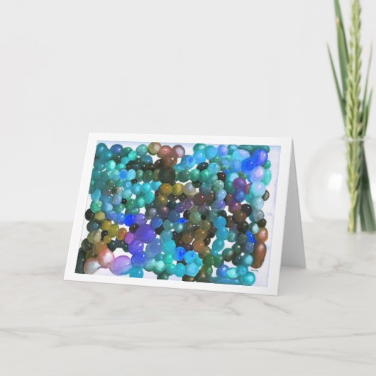 カラーブロブブルーバリエーショングリーティングカード カード (正面)