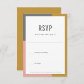 カラーブロミニマルッ結婚ク 出欠カード (正面/裏面)