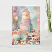 カラープリンセスお誕生日ケーキカード カード (正面)