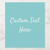 カラープレーン無地のアクアスプラッシュブルー ワインラベル (シングルラベル)