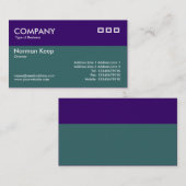 カラーヘッダー – 濃い紫とティール（緑がかった色）緑 名刺 (正面/裏面)