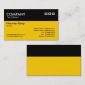 カラーヘッダー – 黒とオレンジ 名刺 (正面/裏面)