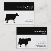 カラーヘッダーIII – 牛 – 黒 名刺 (正面/裏面)