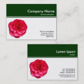 カラーヘッダーIII – 赤い椿 – 濃い緑 名刺 (正面/裏面)