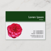 カラーヘッダーIII – 赤い椿 – 濃い緑 名刺 (裏面)