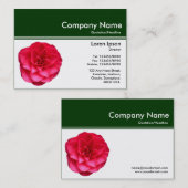 カラーヘッダーIII v2 – 濃い緑 – 赤ツバキ 名刺 (正面/裏面)