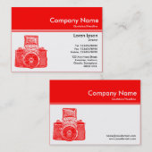 カラーヘッダーIII v2 – 赤 – ヴィンテージカメラ 名刺 (正面/裏面)