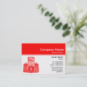 カラーヘッダーIII v2 – 赤 – ヴィンテージカメラ 名刺 (スタンド正面)