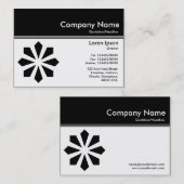 カラーヘッダーIII v2 – 黒 – アールデコ 名刺 (正面/裏面)