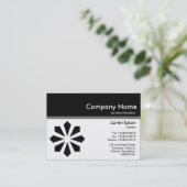 カラーヘッダーIII v2 – 黒 – アールデコ 名刺 (スタンド正面)