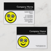 カラーヘッダーIII v2 – 黒 – スマート顔 名刺 (正面/裏面)