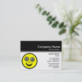 カラーヘッダーIII v2 – 黒 – スマート顔 名刺 (スタンド正面)