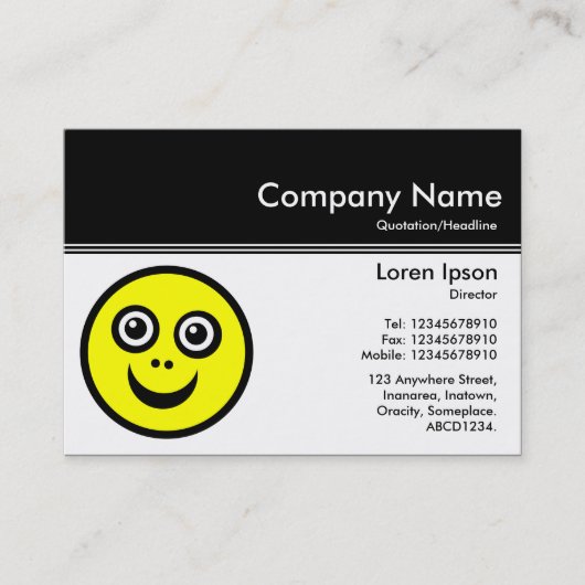 カラーヘッダーIII v2 – 黒 – スマート顔 名刺 (正面)