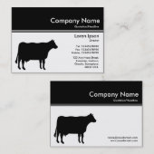 カラーヘッダーIII v2 – 黒 – 牛 名刺 (正面/裏面)
