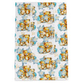 カラーベビーシャワーまたは新生児の双子のベビー ミディアムペーパーバッグ (裏面)