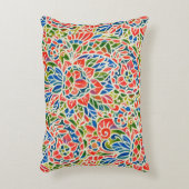 カラーペイズリーを備えたシームレス数々のなパターンプリント。バ アクセントクッション (正面(垂直))