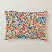 カラーペイズリーを備えたシームレス数々のなパターンプリント。バ アクセントクッション (裏面)