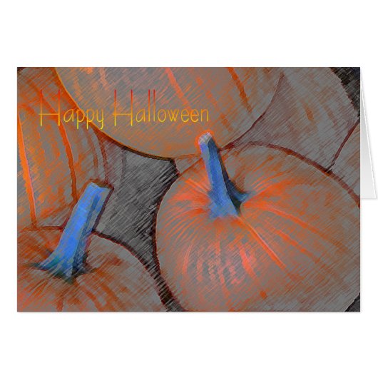 カラーペンシルにカボチャを入れたハロウィーンカード (正面横)