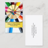 カラーペンシルのチューターが黄色の名刺を取り付けた 名刺 (正面/裏面)